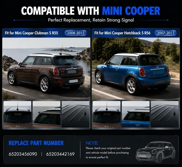Alt view image 2 of 5 - Large Type Roof Antenna Mount Base with Rubber Gasket Fit for Mini Cooper