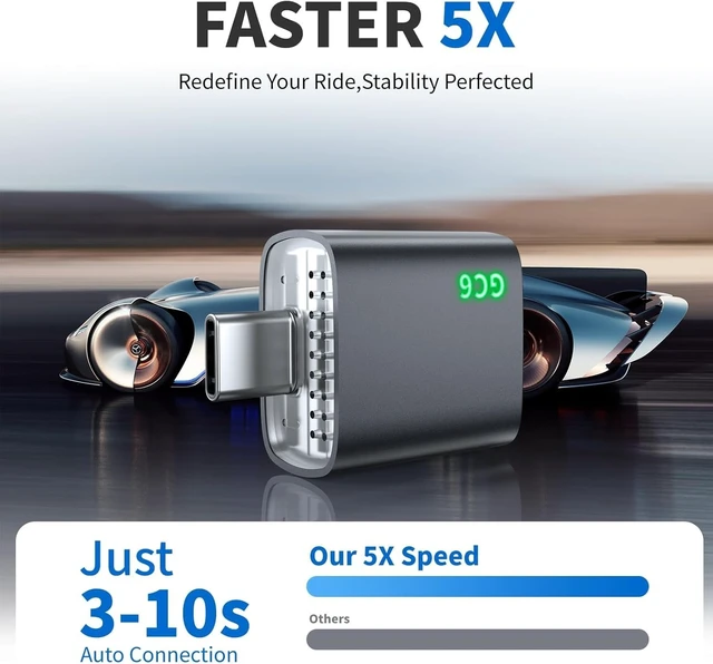 Alt view image 3 of 5 - Wireless CarPlay Adapter for Apple iPhone 2026 Upgraded,Ultra-Low Lag,Stable Connection,Mini Car Play Wireless Adapter for Cars with Built-in Wired CarPlay for iPhone iOS 10+,USB C