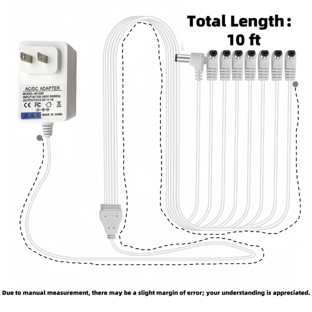 Alt view image 2 of 5 - (8-Output) AC/DC 4.5V Power Adapter Replacement for Lemax Lighted Accessory