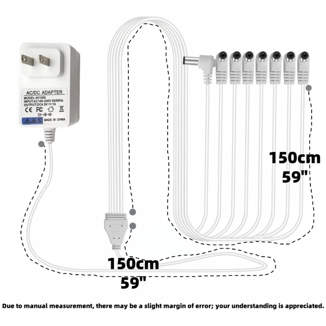 Alt view image 3 of 5 - (8-Output) AC/DC 4.5V Power Adapter Replacement for Lemax Lighted Accessory