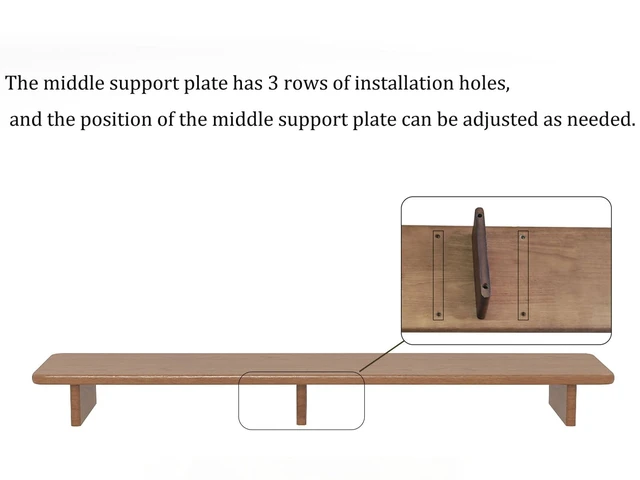 Alt view image 2 of 5 - ANQILEE Solid Wood Dual Monitor Stand Riser Walnut Monitor Riser for Desk Wooden Desk Shelf Ergonomic Monitor Stand for Home Office