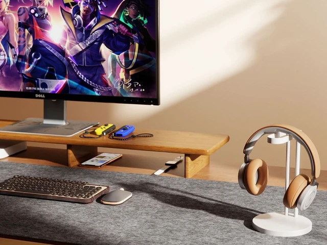 Alt view image 4 of 5 - ANQILEE Solid Wood Dual Monitor Stand Riser Walnut Monitor Riser for Desk Wooden Desk Shelf Ergonomic Monitor Stand for Home Office
