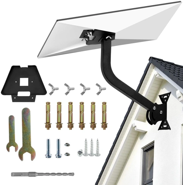 Main image of Starlink Gen 3 Roof Mount Adjustable Pivot Wall Mount for Starlink Gen3 Heavy Duty Pole Mounting Kit with Metal Gen 3 Pipe Adapter for Standard V3 Dish (Black)