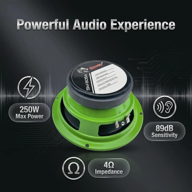 Alt view image 2 of 4 - Siduojiayi SM-605A 6.5" Car Midrange Speaker, 250W Max, 4 Ohm (1 Pack)