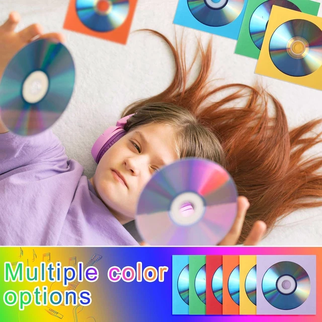 Alt view image 5 of 5 - Faccito 240 Pcs Paper Cd Sleeves Colored DVD Sleeves Bulk, Bright Color