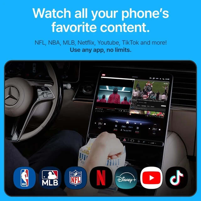 Alt view image 3 of 5 - AutoPro X Android Auto Wireless Adapter Samsung DeX Box - Wireless Android Auto Adapter YouTube, ESPN, Netflix in Car Streaming Device - Use Every Google Play Store App from Your G