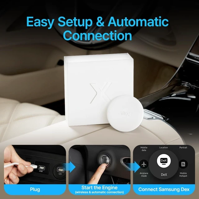 Alt view image 4 of 5 - AutoPro X Android Auto Wireless Adapter Samsung DeX Box - Wireless Android Auto Adapter YouTube, ESPN, Netflix in Car Streaming Device - Use Every Google Play Store App from Your G