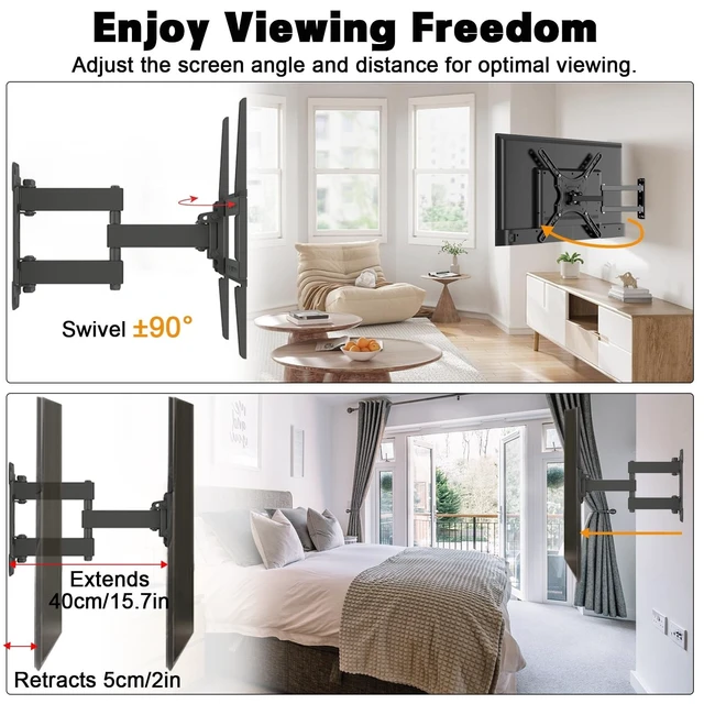 Alt view image 2 of 5 - OSAGIE TV Wall Mount Full Motion 14-55 Inch, Tilt Swivel VESA Universal