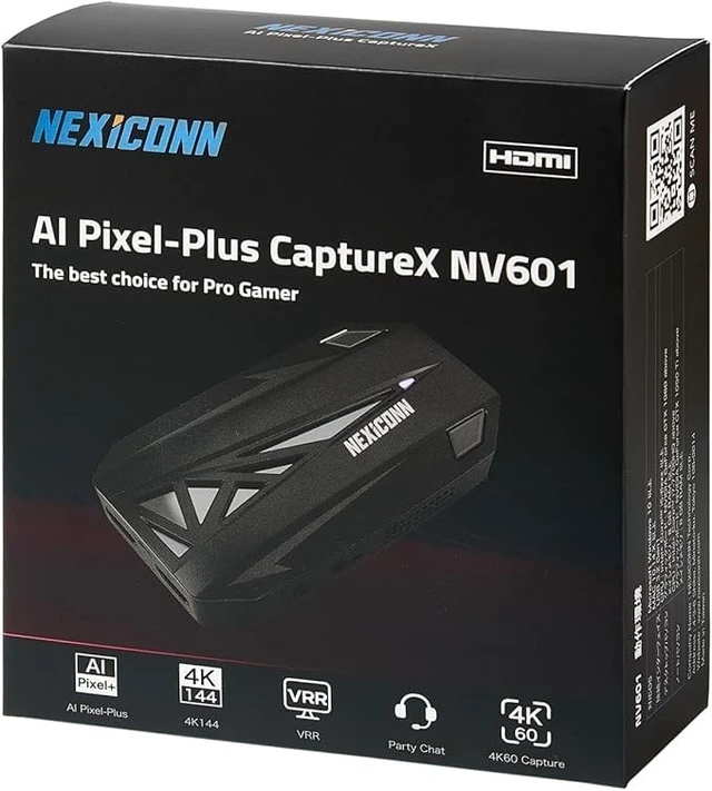 Alt view image 2 of 5 - NEXiCONN HDMI2.1 Streaming & Game Capture Box NV601, 4K 120 144 Pass-Through & Capture, AI Pixel-Plus Technology Upgrade Resolution to 4K, 4 Platforms Streaming, Support VRR, HDR, Extrem Low Latency