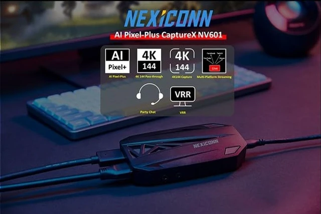 Alt view image 4 of 5 - NEXiCONN HDMI2.1 Streaming & Game Capture Box NV601, 4K 120 144 Pass-Through & Capture, AI Pixel-Plus Technology Upgrade Resolution to 4K, 4 Platforms Streaming, Support VRR, HDR, Extrem Low Latency