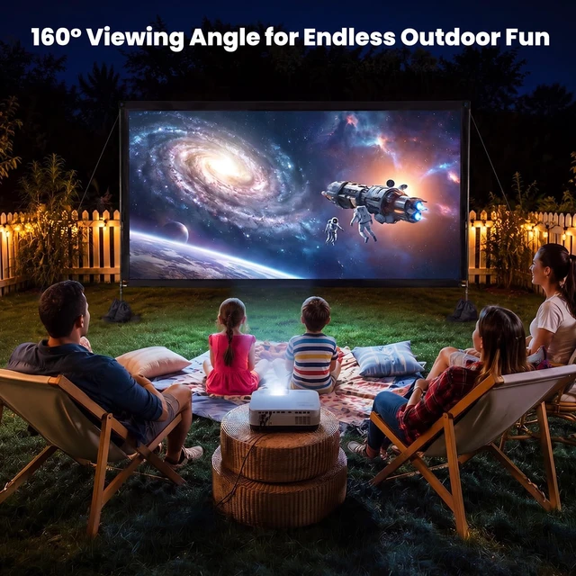Alt view image 3 of 5 - 120 inch Projector Screen with Stand, 16:9 4K HD Portable Outdoor Indoor Movie Screen, Lightweight Projection Screen with Carry Bag & Sandbag for Backyard, Home Theater, Camping, Home
