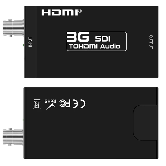 Alt view image 2 of 5 - LNTOR 3G SDI to HDMI Converter, Mini Video Audio Adapter Supports SD-SDI HD-SDI and 3G-SDI Signals for Camera Monitor Projector Display