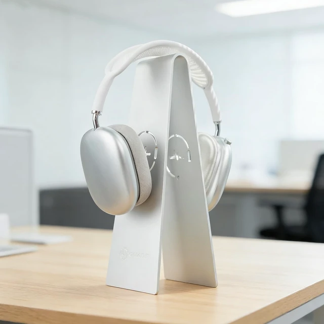 Alt view image 2 of 5 - FANEVER Aluminum Headphone Stand, Universal Headset Holder for Desk, Gaming Headphone Hanger with Anti-Slip Base, Compatible with Over-Ear & On-Ear Headphones (White)