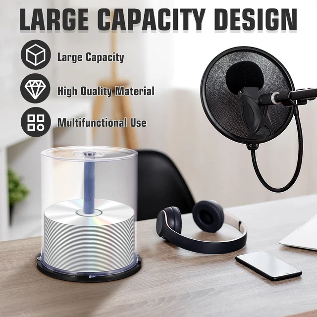 Alt view image 3 of 5 - Luxshiny Cd DVD Storage Bucket 100pcs Capacity 2pcs