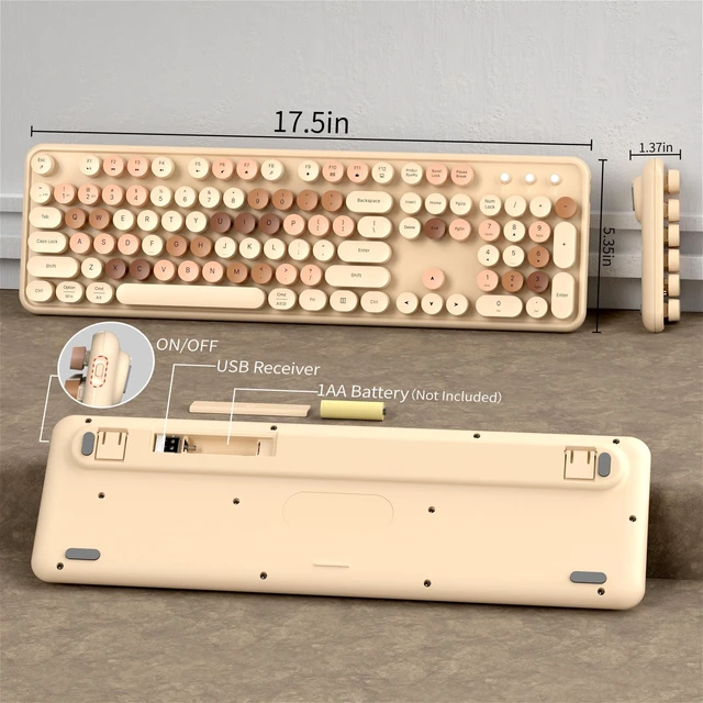 Alt view image 2 of 5 - KEQTFT Cute Colorful Wireless Bluetooth Keyboard, Milk Tea Colorful
