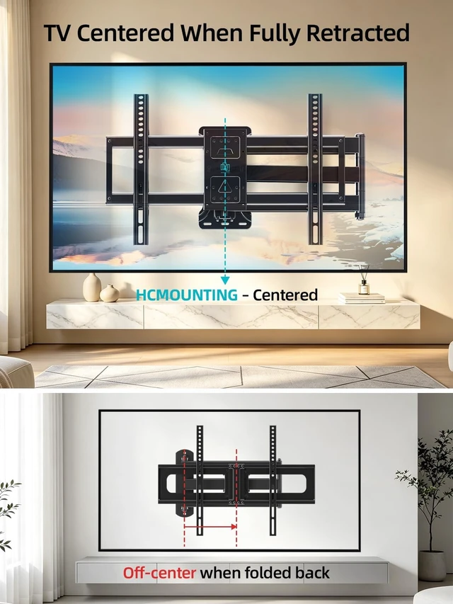 Alt view image 5 of 5 - HCMOUNTING Corner TV Wall Mount Long Arm for 43-80 Inch TVs Holds 132 lbs