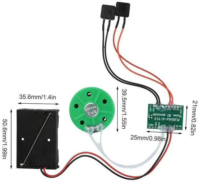 Alt view image 5 of 6 - 60-second Recording Playback DIY Voice Greeting Card Module Cable Extened For Christmas Birthday Card ELectronic Kit