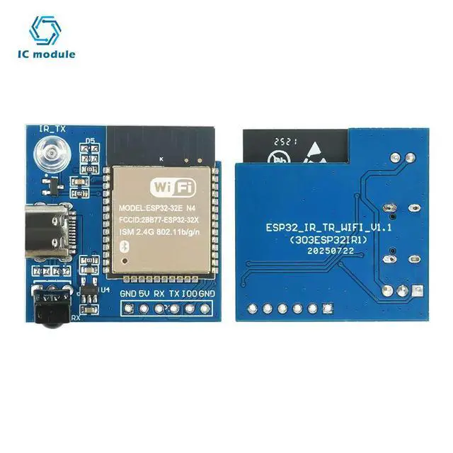 Alt view image 6 of 6 - ESP32 ESP32E-N4 Infrared Transmitter Receiver Module NEC Command Transparent Transmission Module Development Board Type C