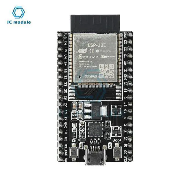Alt view image 2 of 3 - ESP32-DevKitC-32E Development Board Module ESP-32E 4Mb CP2102 Driver Chip Micro USB ESP32 Development Board