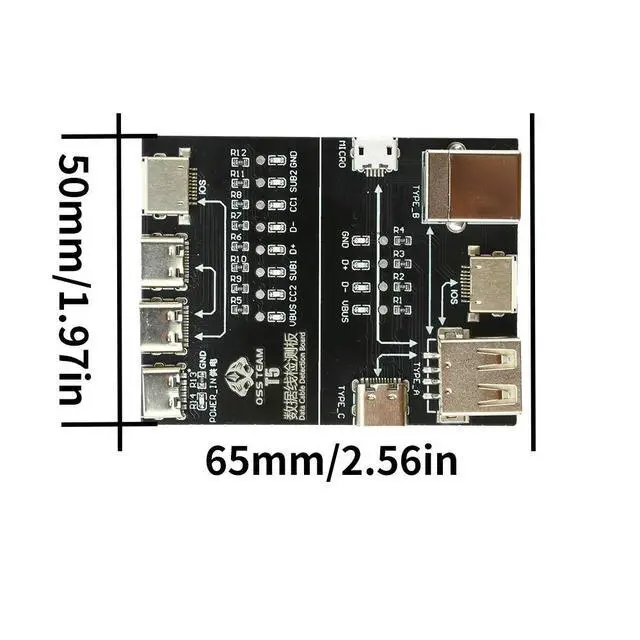 Alt view image 4 of 6 - T5 On-Off Data Cable Detection Board Teste for IOS Android Lightning/Type-C/Micro/USB Data Cable Testing Rapid Detector