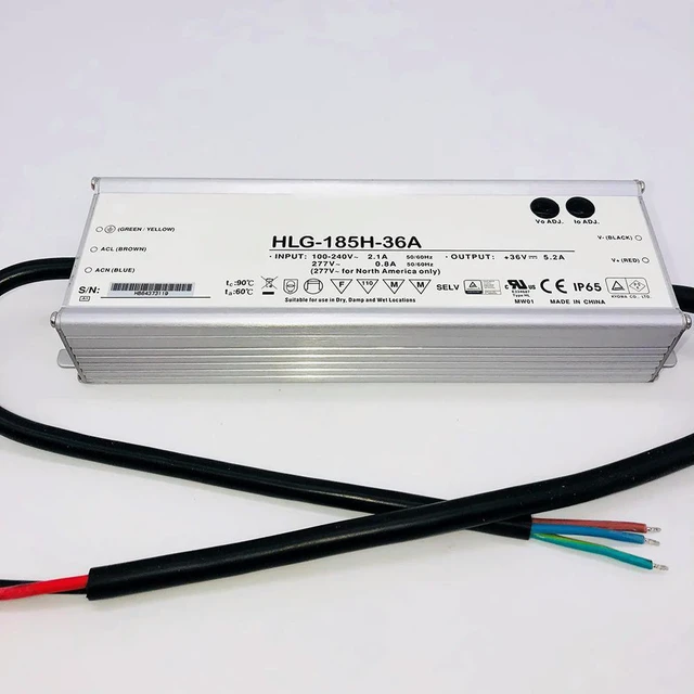 Alt view image 2 of 3 - HLG-185H-36A 185W 36V5.2A Waterproof Power Supply LED Street lamp PSY