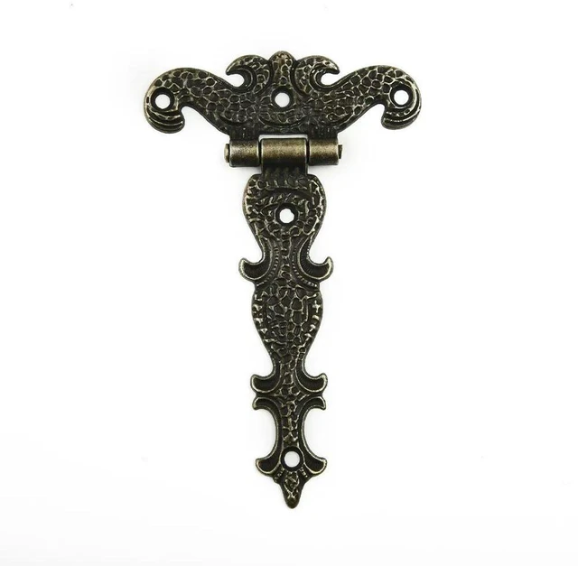Alt view image 3 of 3 - 2Pcs Retro Bronze Zinc Alloy Hinge For Cabinet Cupboard Wardrobe Doors Wooden Boxes Jewelry Case Hinges 113*69mm