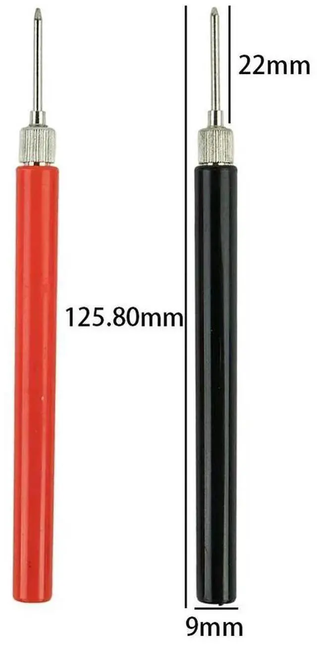 Alt view image 2 of 3 - 2pcs Multimeter Spring Test Probe Tips Insulated Test Hook Wire Connector Test Needles Electrical Measuring Device Pins 128mm