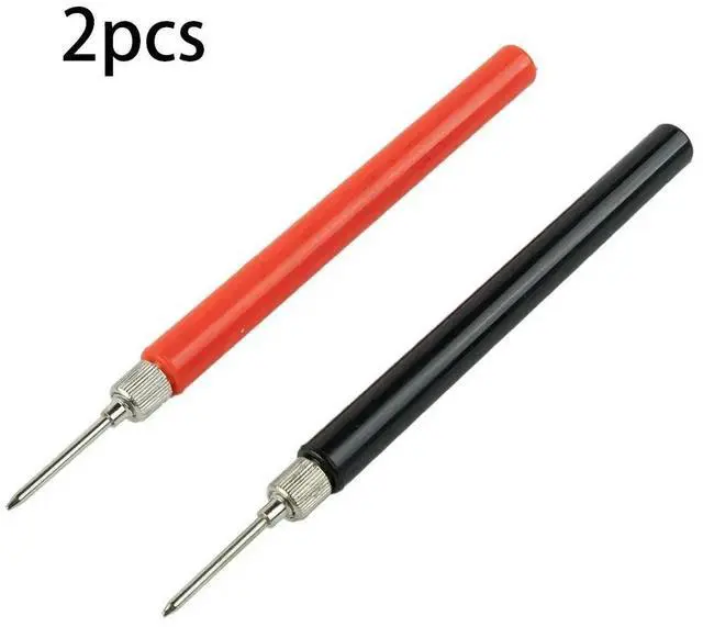 Main image of 2pcs Multimeter Spring Test Probe Tips Insulated Test Hook Wire Connector Test Needles Electrical Measuring Device Pins 128mm