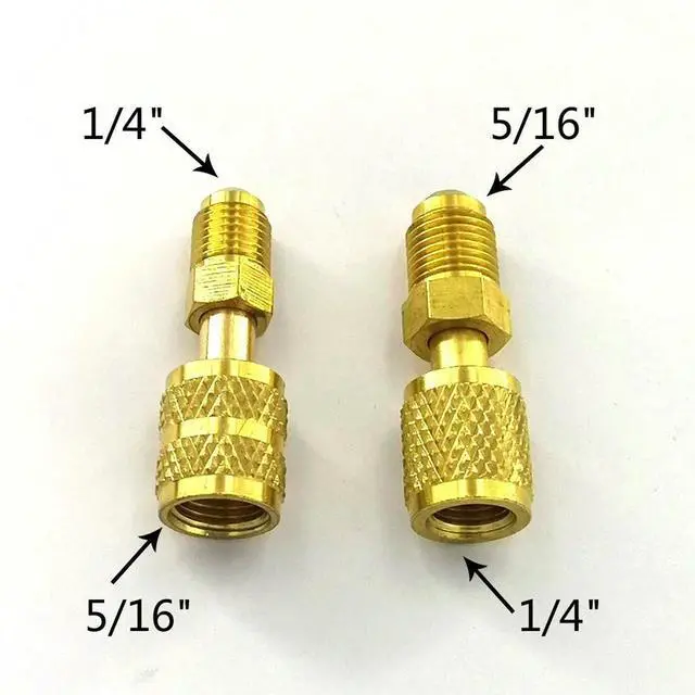 Main image of Brass Adapter 5/16 SAE F Quick Couplers To 1/4 SAE M Flare 5/16 SAE M To 1/4 SAE For R410 R32 R22 Air Conditioning Adapter