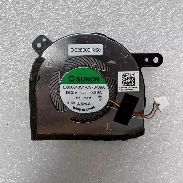 Alt view image 2 of 2 - 07487H For Latitude 5285 Laptop CPU Cooling Fan Cooler Fan EG50040S1-C970-S9A 7487H CN-07487H