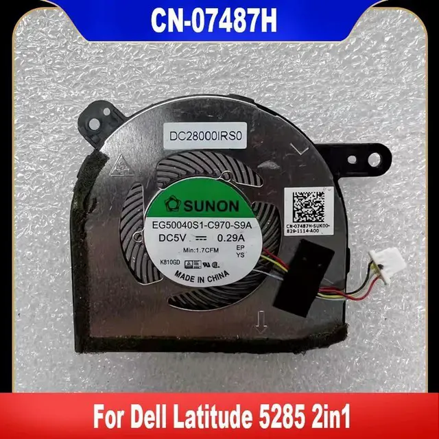 Main image of 07487H For Latitude 5285 Laptop CPU Cooling Fan Cooler Fan EG50040S1-C970-S9A 7487H CN-07487H