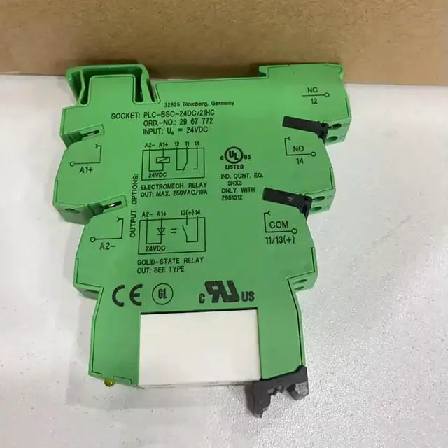 Alt view image 3 of 3 - 2967772 PLC-BSC-24DC 21HC 2982100 Solid State Relay Base PDT Input Voltage 24 V DC