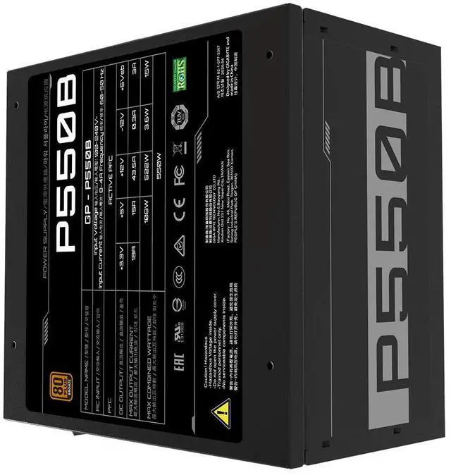 Alt view image 2 of 3 - P550B ATX 12V Active PFC 550W 60-50 Hz Power Supply