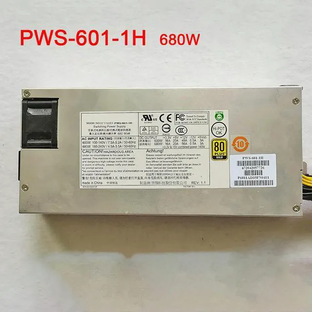 Alt view image 2 of 3 - PWS-601-1H 680W For 1U Server Power Firewall Mute Power Supply