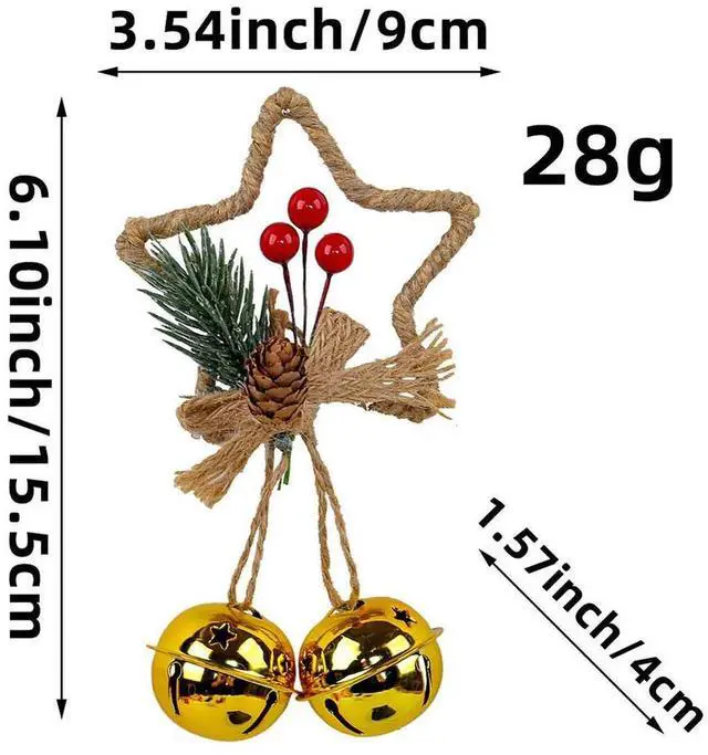 Alt view image 2 of 3 - Christmas Tree Star Bell Ornament Versatile Christmas Decor Christmas Decoration Tree Ornament Multi-use Hanging