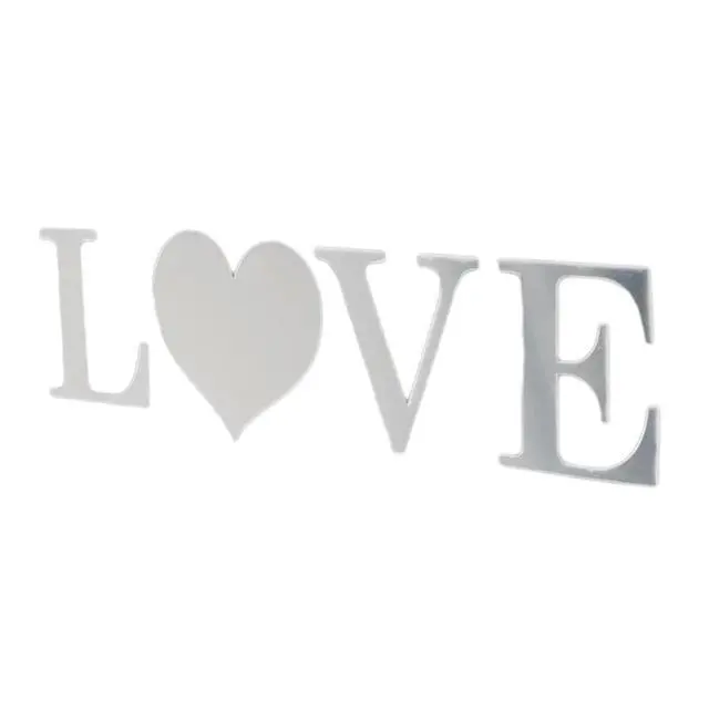 Alt view image 2 of 3 - 4 Pc Letter Wall Stickers Letters Love Mirror Tiles Wall Sticker Self-Sticker Wall Decal Arts Wallpapers Wall Home Room Decor