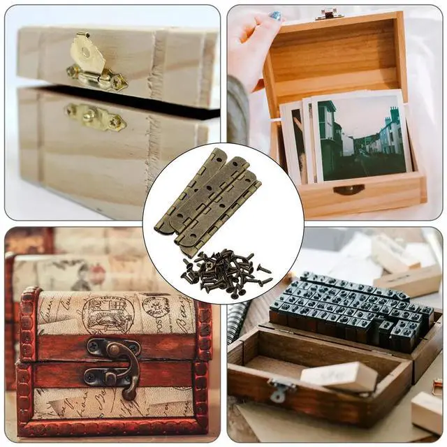Alt view image 2 of 3 - For Jewelry Boxes 6 Hole Hinges Luggage Hinges Home Improvement Strong And Sturdy Stylish Design Wide Open Angle