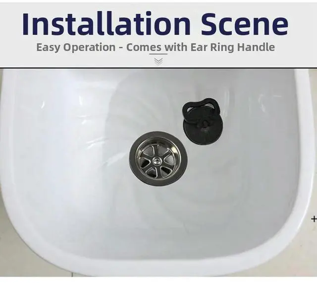 Main image of 51mm Sink Stopper Cover with Ear Ring Handle for Bathroom Drain Fitting Standard 51mm Opening Rubber Seal PP Base