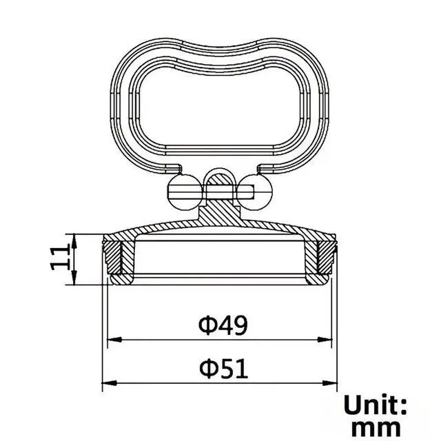 Alt view image 3 of 3 - 51mm Sink Stopper Cover with Ear Ring Handle for Bathroom Drain Fitting Standard 51mm Opening Rubber Seal PP Base