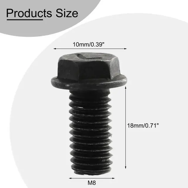 Alt view image 2 of 3 - Hot Sale Practical Bolt Flange For Cutting Machine Hex Head Accessories Black Useful Carbon Steel