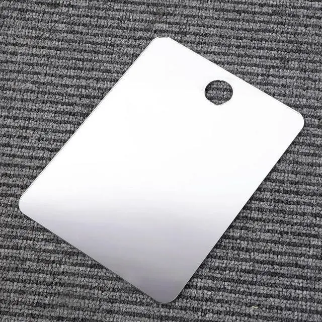 Alt view image 3 of 3 - Accessory Decoration Square Mirror Home Wall White Back Bathroom White back Handheld Hangable 1 Pcs Remove