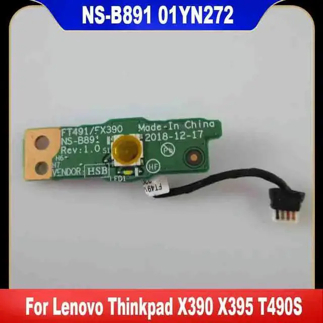 Main image of NS-B891 01YN272 For Thinkpad X390 X395 T490S T495S ET491 Laptop Power Button Board Cable Switch Board Fast Ship