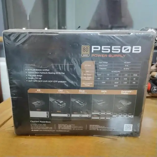 Main image of 1Pcs P550B 550W ATX 12V Active PFC 60-50Hz Power Supply
