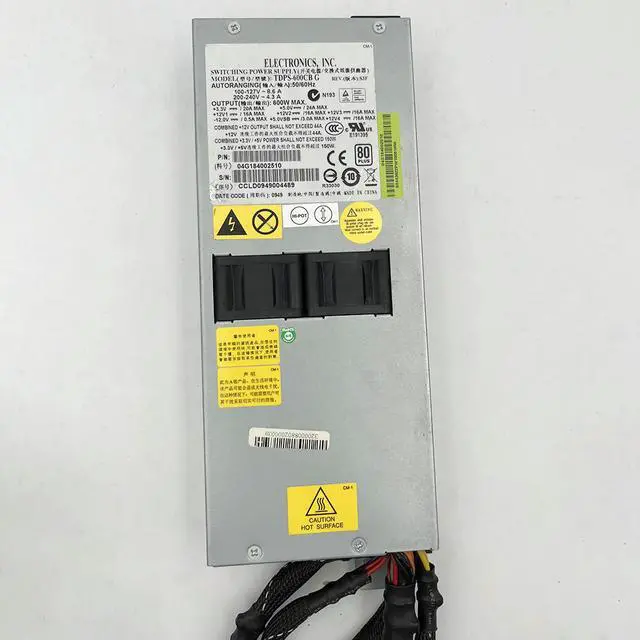 Alt view image 3 of 3 - TDPS-600CB G 600W For Delta RS500 I610r-G Server Power Supply