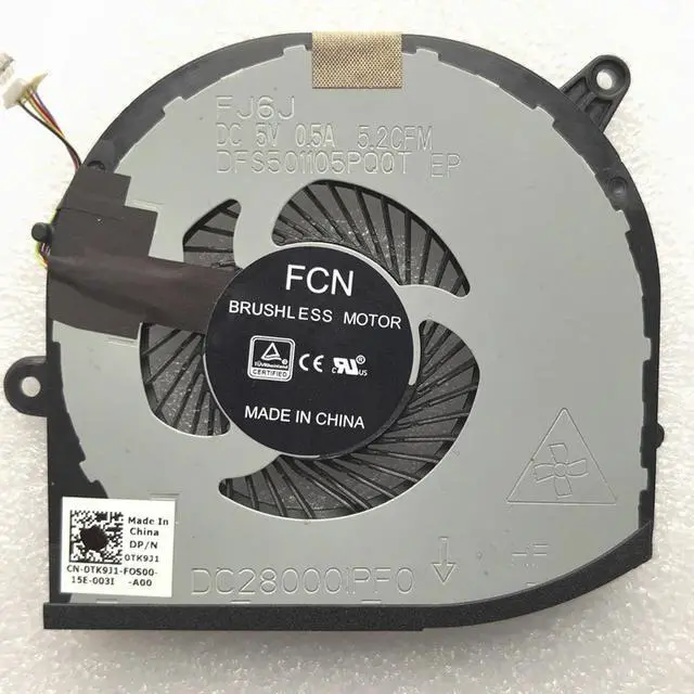 Alt view image 3 of 3 - 0TK9J1 For XPS 15 9570 Precision 5530 Laptop GPU Cooling Fan Cooler Fan Heatsink Radiator TK9J1 CN-0TK9J1