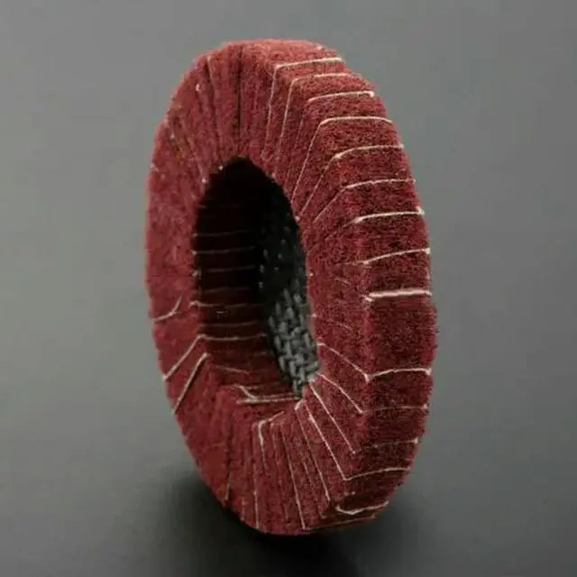 Alt view image 3 of 3 - Fiber Polishing wheel Round Rust Removal Pad For l Wood Flap Buffing Abrasive 320 Grit 100mm Angle Grinder