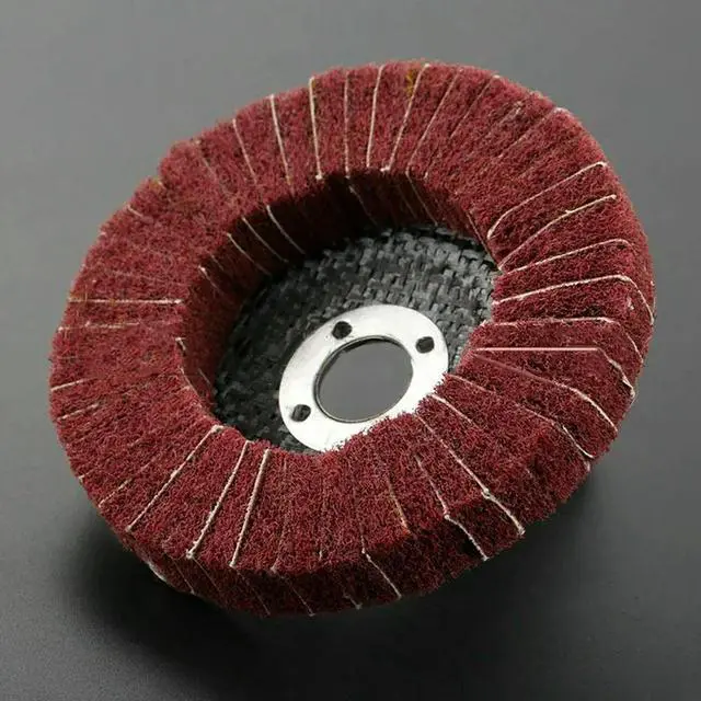 Alt view image 2 of 3 - Fiber Polishing wheel Round Rust Removal Pad For l Wood Flap Buffing Abrasive 320 Grit 100mm Angle Grinder