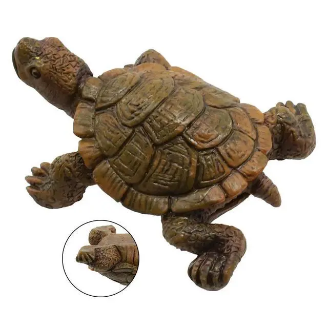 Alt view image 3 of 3 - Home Decoration Turtle Statue Ornament Balconies For Decorating Gardens Backyards Lawns Brown Fengshui Garden Figurine