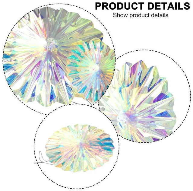 Alt view image 2 of 3 - Folding Fans Iridescent Fans Hanging Party Rainbow Replacement Resuable Round Shine Spare Parts Wedding