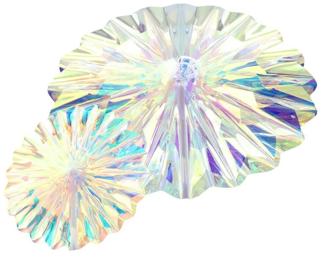 Alt view image 3 of 3 - Folding Fans Iridescent Fans Hanging Party Rainbow Replacement Resuable Round Shine Spare Parts Wedding
